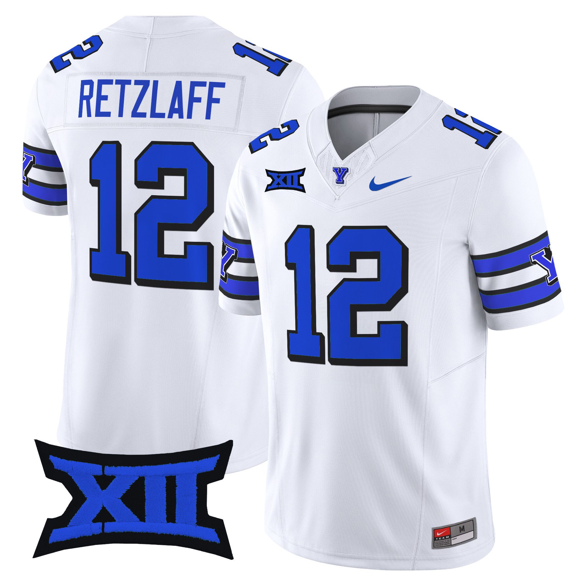 Men BYU Cougars #12 Retzlaff White Nike 2024 Vapor Limited NCAA Jersey style 1